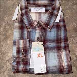 Primark Men's Casual Plaid Shirt - Blue and Brown